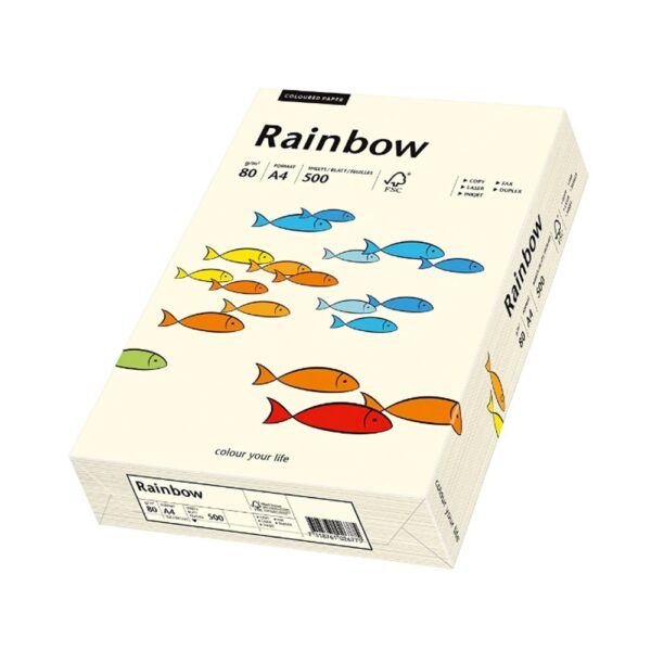 Masolopapir szines A4 80g Rainbow 500ivcsomag 06 kremszinu i266316