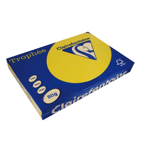 Másolópapír színes Clairefontaine Trophée A/3 80g intenzív napsárga 500 ív/csomag (1264) 1 Másolópapír színes Clairefontaine Trophée A/3 80g intenzív napsárga 500 ív/csomag (1264)