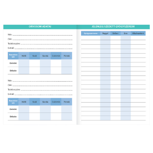 Mérésnapló napi vérnyomás- és vércukorértékek rögzítéséhez 115x160 mm 4 Mérésnapló napi vérnyomás- és vércukorértékek rögzítéséhez 115x160 mm - Image 4