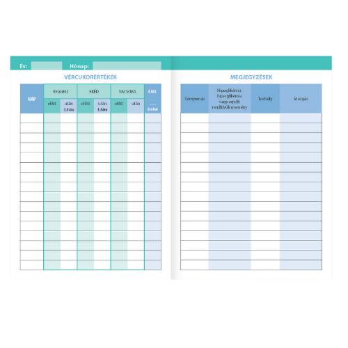 Mérésnapló napi vérnyomás- és vércukorértékek rögzítéséhez 115x160 mm 3 Mérésnapló napi vérnyomás- és vércukorértékek rögzítéséhez 115x160 mm - Image 3