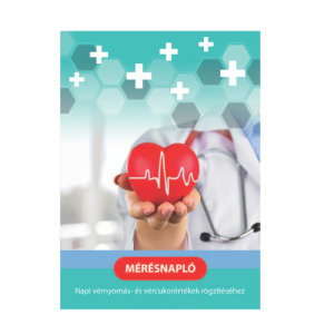 Mérésnapló napi vérnyomás- és vércukorértékek rögzítéséhez 115x160 mm