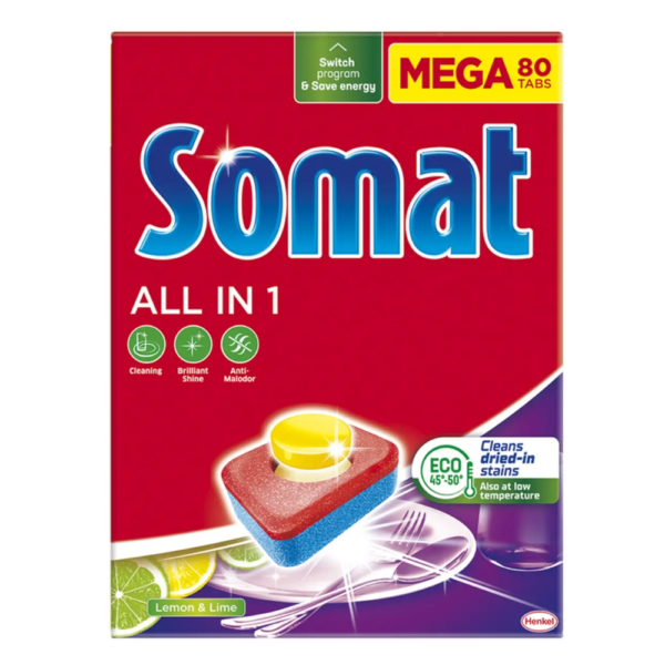 Mosogatogep tabletta 80 dbdoboz All in One Somat Lemon Lime i252300