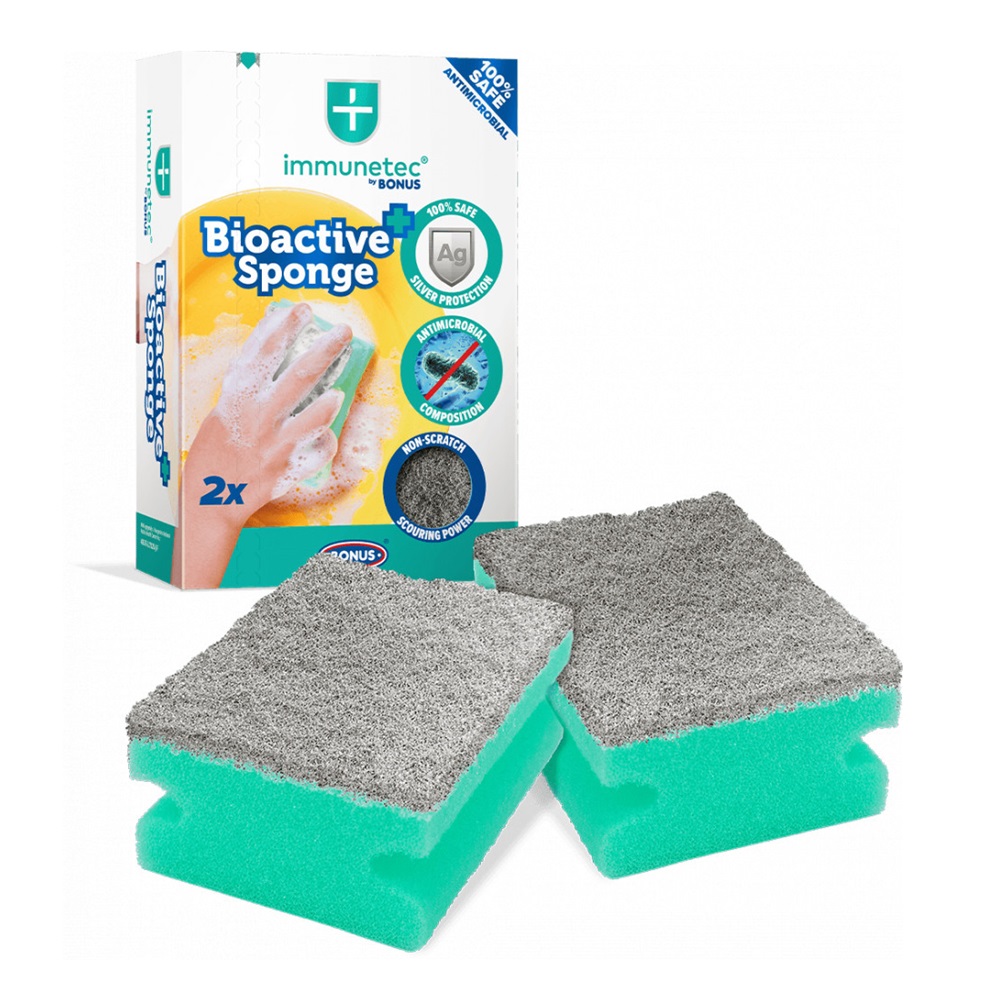 Mosogatószivacs 2 db/csomag antibakteriális cellulóz Bonus Immunetec_B693 2 Mosogatószivacs 2 db/csomag antibakteriális cellulóz Bonus Immunetec_B693 - Image 2