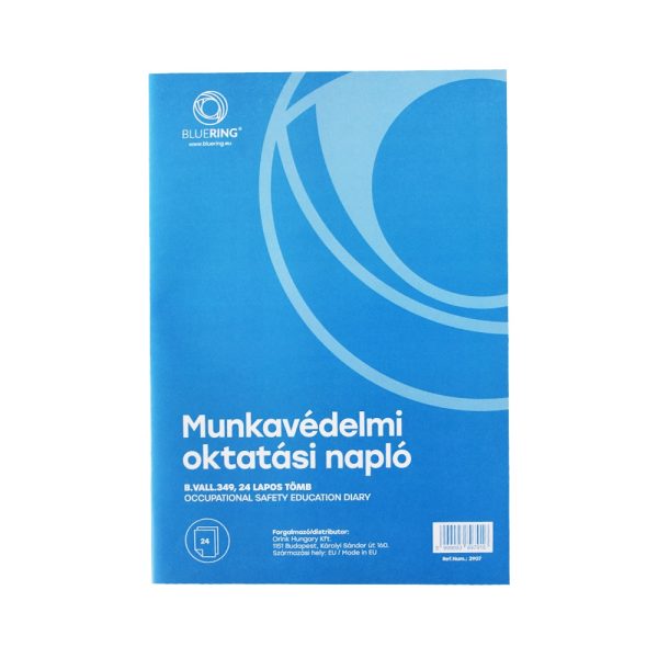 Munkavedelmi oktatasi naplo 24lapos A4 allo BVALL349 Bluering i480069