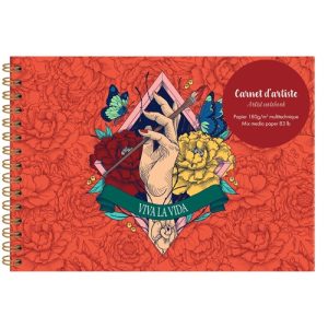 Művészeti rajztömb Clairefontaine Frida Kahlo A/5 30 lap 180g, spirálos, fekvő