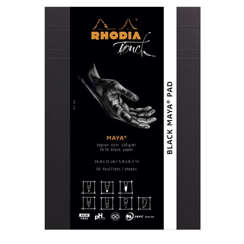 Művészeti rajztömb Clairefontaine Rhodia Touch A/5 50 lap 120g tűzött fekete sima 3 Művészeti rajztömb Clairefontaine Rhodia Touch A/5 50 lap 120g tűzött fekete sima - Image 3