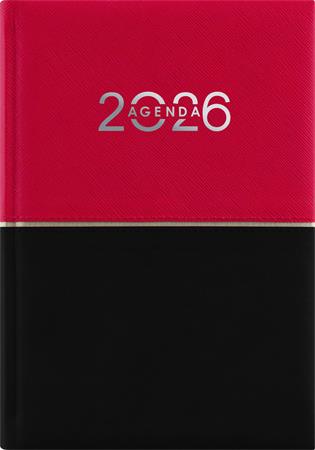 Naptár, tervező, B6, heti, DAYLINER "Contrast", piros-fekete 1 DAYLINER