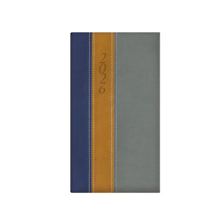 Zsebnaptár, álló elrendezésű, TOPTIMER, "Fashion", kék-okker-szürke 1 TOPTIMER