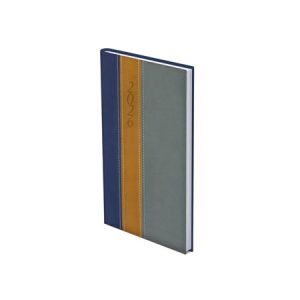 Zsebnaptár, álló elrendezésű, TOPTIMER, "Fashion", kék-okker-szürke