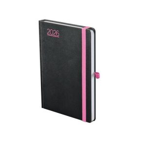 Naptár, tervező, B6, heti, TOPTIMER, "Nero", fekete-pink