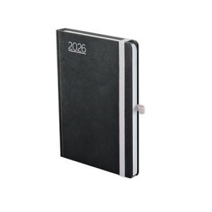 Naptár, tervező, B6, heti, TOPTIMER, "Nero", fekete-szürke