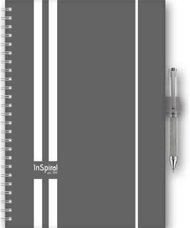 Naptár, tervező, A5, heti, DAYLINER, "InSpiral", szürke-fehér 1 DAYLINER