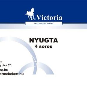 Nyomtatvány, nyugta 4 soros, 50x2, VICTORIA PAPER "B.15-41", 20 tömb/csomag