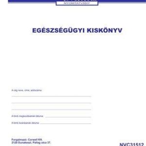 Nyomtatvány, egészségügyi kiskönyv, A6, VICTORIA PAPER "C.3151-2"