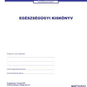 Nyomtatvány, egészségügyi kiskönyv, A6, VICTORIA PAPER "C.3151-2"