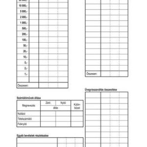 Nyomtatvány, pénztárelszámolás, 25x2, A5, VICTORIA PAPER "DF-200/d", 10 tömb/csomag