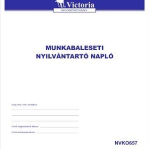 Nyomtatvány, munkabaleseti nyilvántartó napló, 32 oldal, A4, VICTORIA PAPER, 10 tömb/csomag