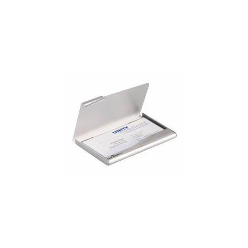 Névjegykártyatartó Durable 90x55 mm alumínium egyrészes ezüst 1 Névjegykártyatartó Durable 90x55 mm alumínium egyrészes ezüst