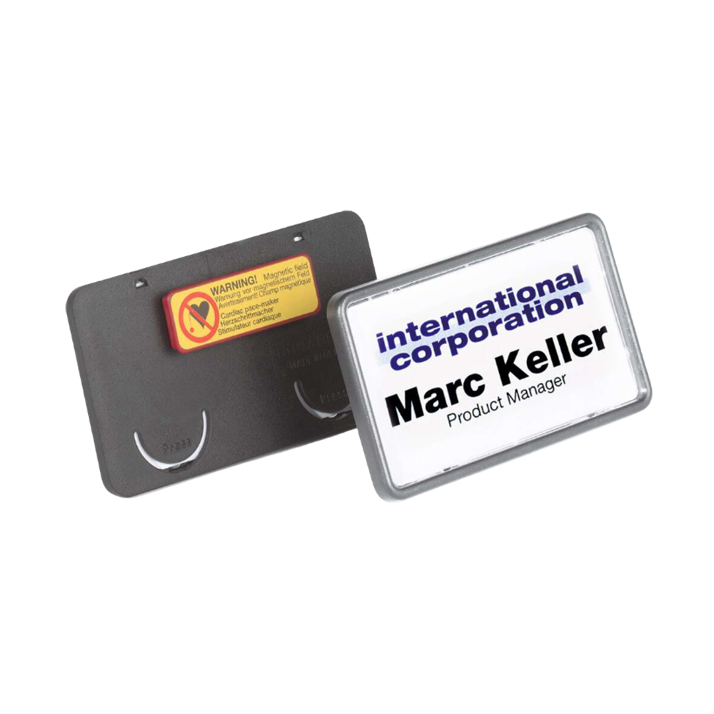 Névkitűző 40x75mm, mágnessel, 25 db/csomag, Durable Card fekete 4 Névkitűző 40x75mm, mágnessel, 25 db/csomag, Durable Card fekete - Image 4