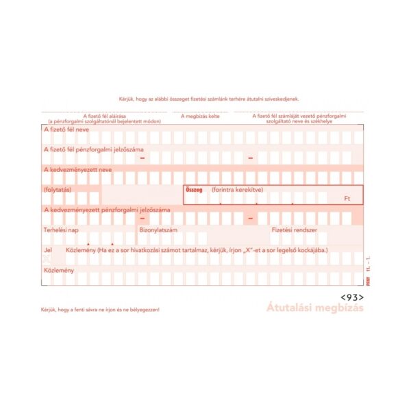 Nyomtatvany atutalasi megbizas A6 PFNY 11 2pld 500db csomg i66156