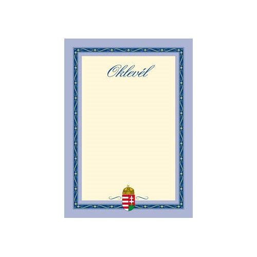 Oklevél pd A/4 álló címeres III. 1 Oklevél pd A/4 álló címeres III.