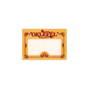 Oklevél pd B/4 fekvő egyoldalas sárgA/barna