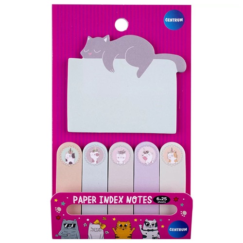 Oldaljelölő papírjegyzet Centrum 6féle 25lapos 70x60mm &15x56mm 1 Oldaljelölő papírjegyzet Centrum 6féle 25lapos 70x60mm &15x56mm