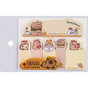 Öntapadós jegyzettömb CAPYBARA 50x14 mm 6 db kártya x 15 lap