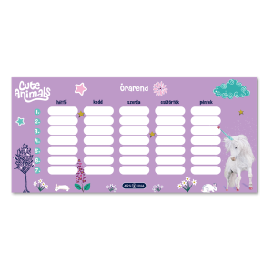 Órarend egylapos lányos, Ars Una UNICORN 25db/csomag