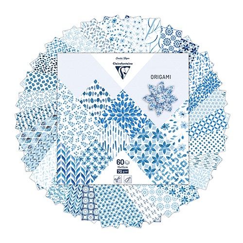 Origami Clairefontaine 15x15 cm 60 lap Shibori virágminta 1 Origami Clairefontaine 15x15 cm 60 lap Shibori virágminta