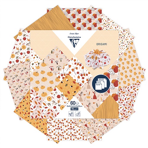 Origami Clairefontaine 60 lap, 3 méret, Ősz 1 Origami Clairefontaine 60 lap, 3 méret, Ősz
