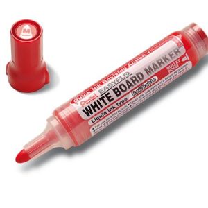 Táblamarker, 6 mm, kúpos hegy, PENTEL "Easyflo", piros