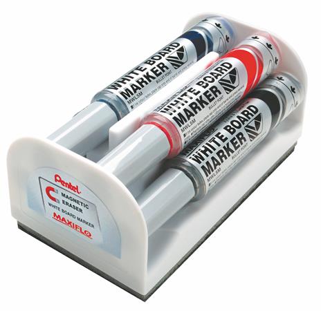 Táblamarker készlet, 6 mm, kúpos hegy, PENTEL "Maxiflo", 4 különböző szín 1 PENTEL