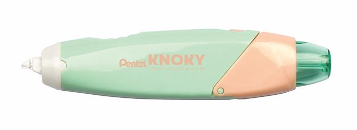 Hibajavító roller, 5 mm x 6 m, utántölthető, PENTEL "Knoky", világoszöld-barack 1 PENTEL