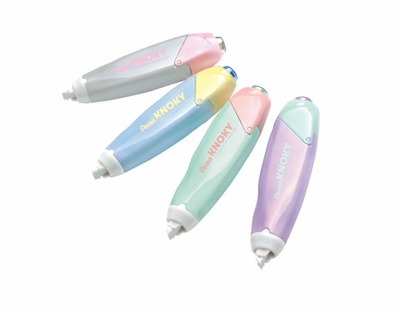 Hibajavító roller, 5 mm x 6 m, utántölthető, PENTEL "Knoky", világoszöld-barack 3 Hibajavító rollerek és utántöltők