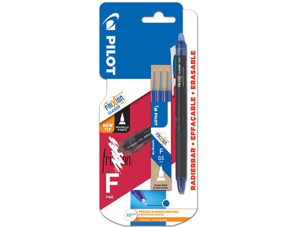 Rollertoll, 0,25 mm, tűhegyű, nyomógombos, törölhető, PILOT "Frixion Point Clicker ", kék + betét 1 PILOT