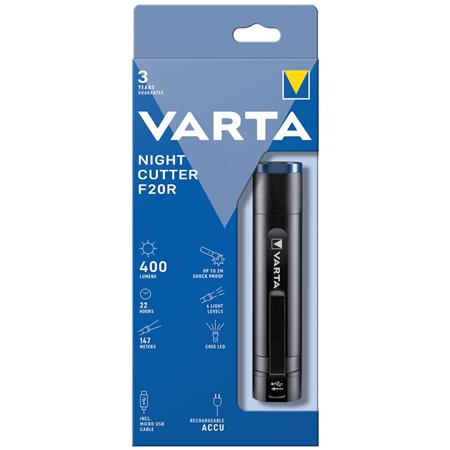 Elemlámpa, CREE LED, VARTA "F20R", fekete 1 VARTA
