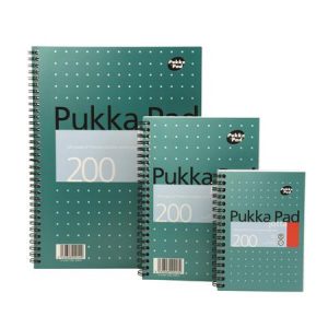 Spirálfüzet, A6, vonalas, 100 lap, PUKKA PAD, "Metallic Jotta"