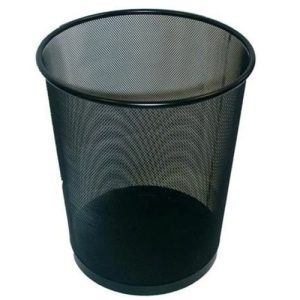 Papírkosár fémhálós fekete