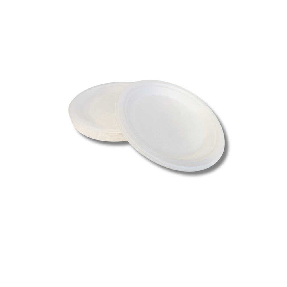 Papírtányér 19,7 cm komposztálható cukornád natúr 1 Papírtányér 19,7 cm komposztálható cukornád natúr