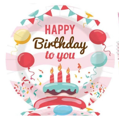 Party tányér 23 cm Happy Birthday 10 db/csomag 1 Party tányér 23 cm Happy Birthday 10 db/csomag