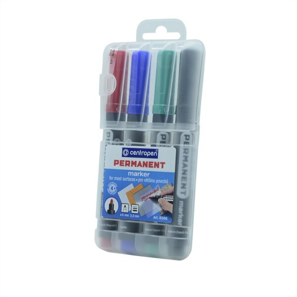 Permanent marker CENTROPEN 8566 kerek vegu 2 5mm 4db os keszlet i71300