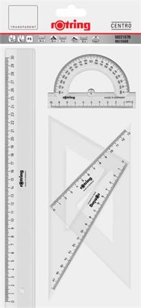 Vonalzó készlet, műanyag, ROTRING, víztiszta 1 ROTRING