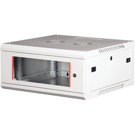 Rack szekrény, fali, 19", 4U, lapraszerelt, LANDE "PROlineB", szürke 1 LANDE