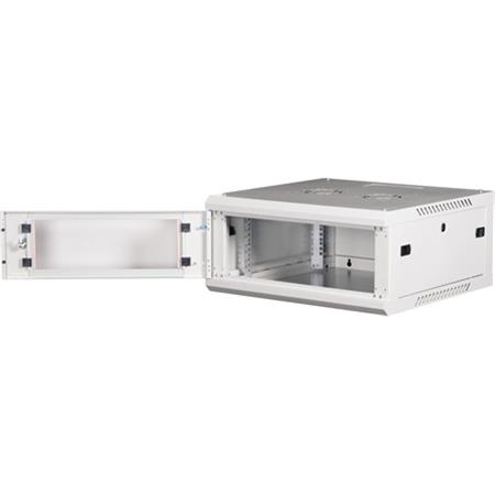 Rack szekrény, fali, 19", 4U, lapraszerelt, LANDE "PROlineB", szürke 3 Rack szekrények