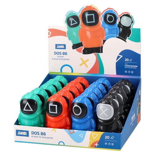Radír és kettős hegyező Junior Dos 86 vegyes 1 Radír és kettős hegyező Junior Dos 86 vegyes