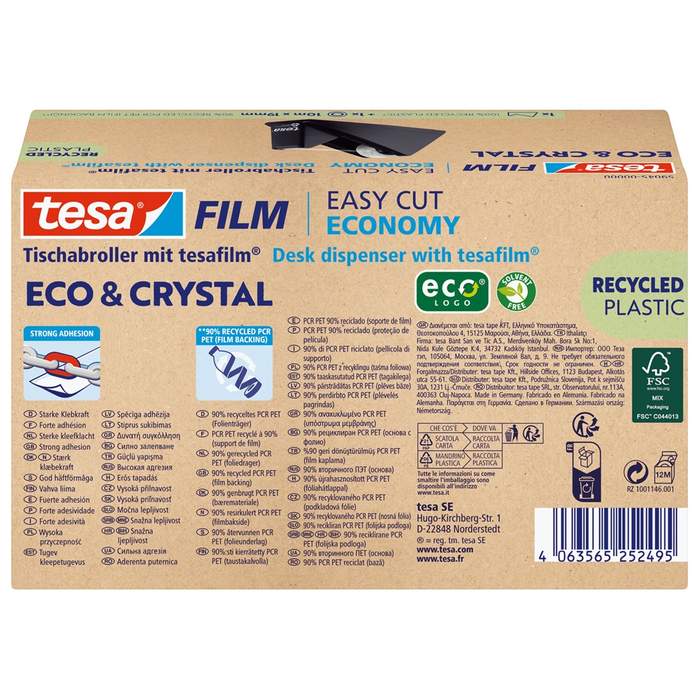 Ragasztószalag adagoló 19mmx10m, asztali + irodai átlátszó újrahasznosított ragasztószalag Tesa Eco & Crystal 11 Ragasztószalag adagoló 19mmx10m, asztali + irodai átlátszó újrahasznosított ragasztószalag Tesa Eco & Crystal - Image 11