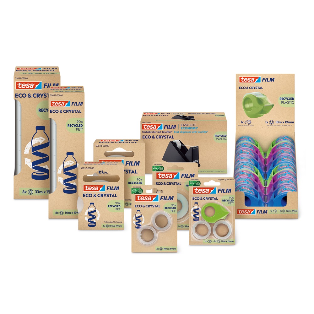 Ragasztószalag adagoló 19mmx10m, asztali + irodai átlátszó újrahasznosított ragasztószalag Tesa Eco & Crystal 8 Ragasztószalag adagoló 19mmx10m, asztali + irodai átlátszó újrahasznosított ragasztószalag Tesa Eco & Crystal - Image 8