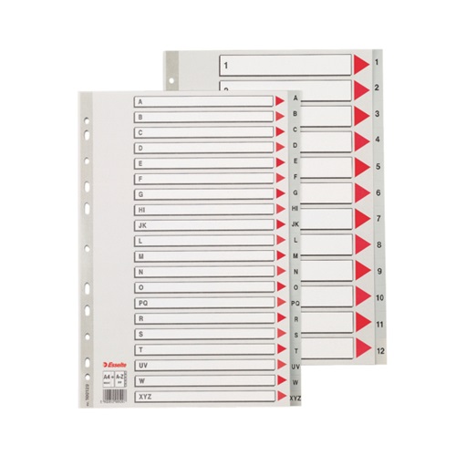 Regiszter PP Esselte A/4 A-Z-ig szürke maxi 100129 1 Regiszter PP Esselte A/4 A-Z-ig szürke maxi 100129