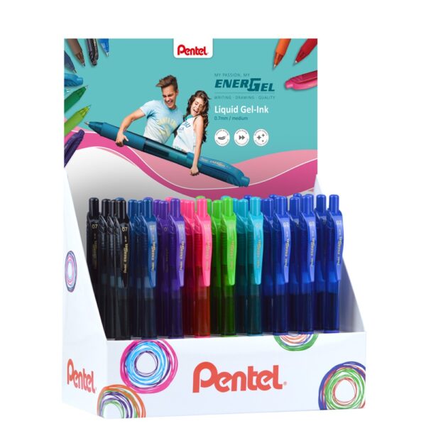 Rollertoll zseles 0 35mm Pentel EnerGelX BL107COL 36db os display i93465